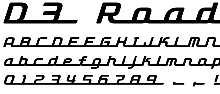D3 Roadsterism Long Italic font